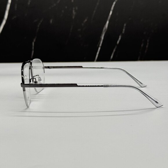 NEW BOTTEGA VENETA BV1109O 001 SILVER AVIATOR UNISEX EYEGLASSES - Picture 7 of 11